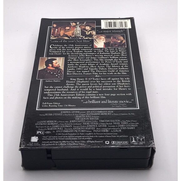 Lion in Winter, The - 25th Anniversary Edition (VHS, 1994) - Picture 2 of 2